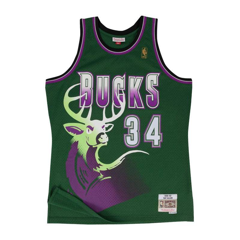 Camiseta Ray Milwaukee Bucks Hardwood 96-97 BasketWorld Color VERDE Talla XL
