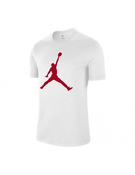 grua Dinkarville Fragante Camiseta Jordan Jumpman Amplified blanca y roja adulto | Basket World