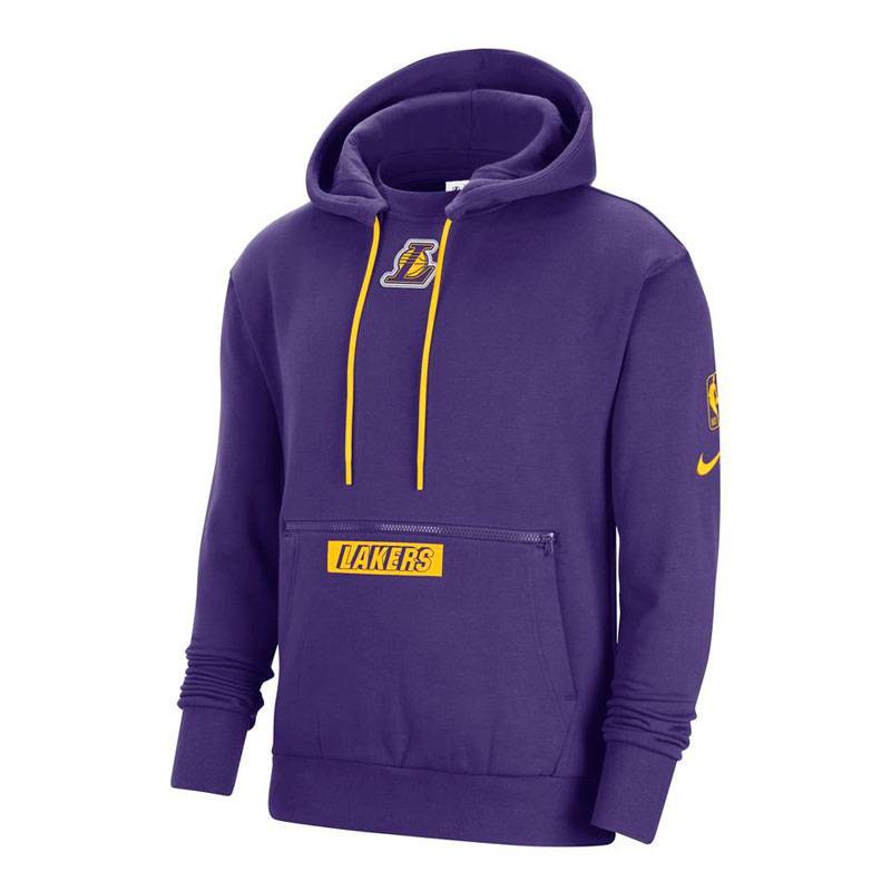 Sudadera Lakers fleece courtside hoodie morada |